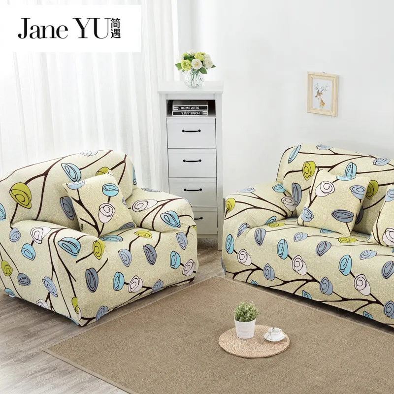 Чехол для дивана JaneYU 2019 эластичные Чехлы дешевые тканевые из спандекса с принтом