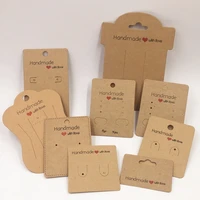 100pcs kraft handmade with love jewelry cardsnecklaceearringhairpinpendant packing cardslove jewelry displays cards