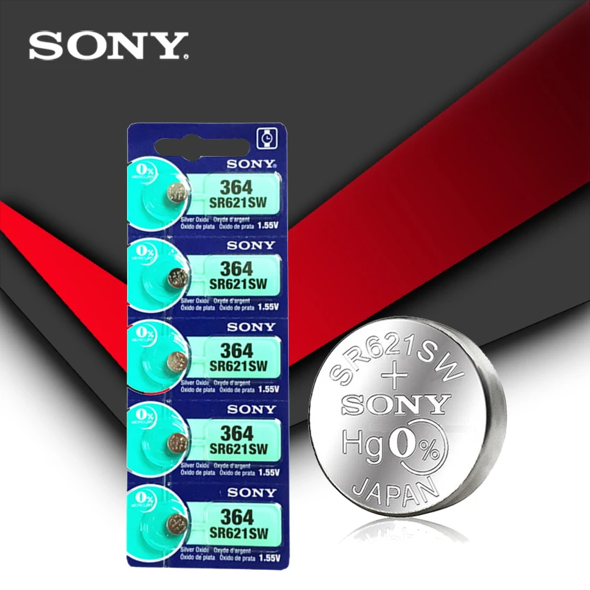 10 шт. sony 364 SR621SW V364 SR60 SR621 AG1 часы батарея Кнопка монетница Сделано в Японии
