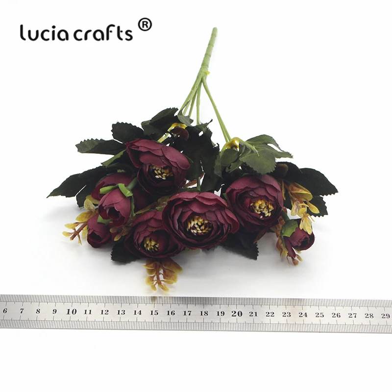 Lucia crafts 1 пачка 28 см шелковая ткань искусственная чайная роза искусственный букет цветов для свадебной вечеринки украшения дома DIY A0313
