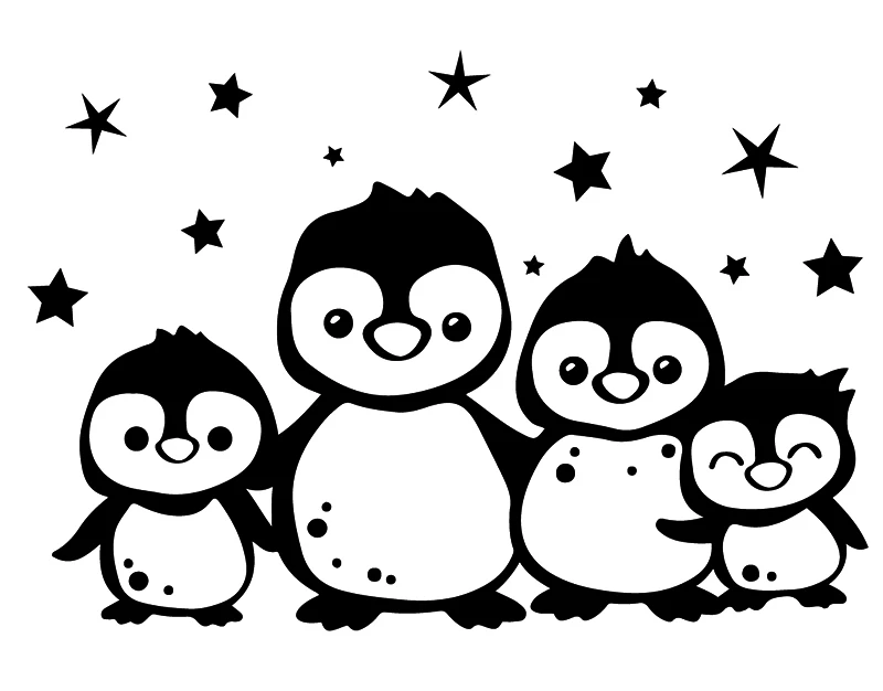 Merry Christmas Cute Penguins Wall Sticker Mural Decal Decor XMAS979 | Дом и сад
