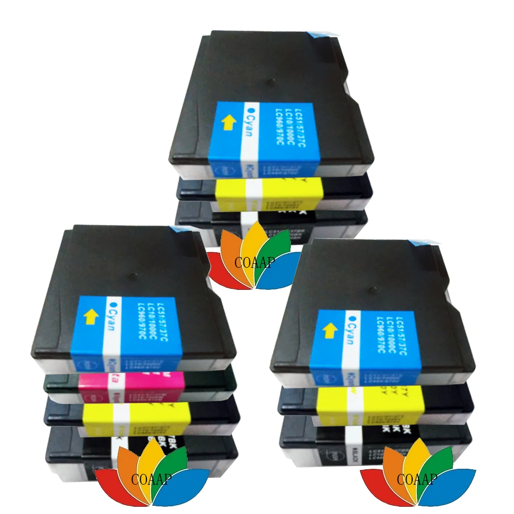 

12 Compatible LC 51 LC 37 LC 57 ink cartridge for Brother LC10 LC960 LC970 LC1000 DCP130C / 135C / 150C / 153C / 157C / 540CN