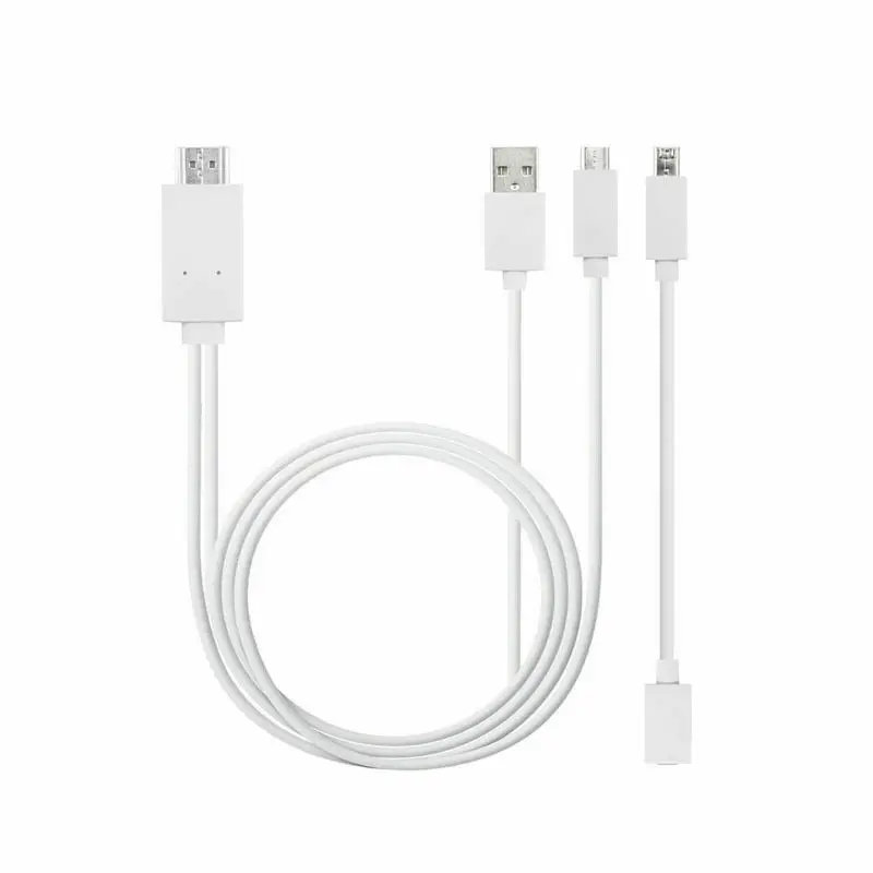 Белый Горячая MHL микро USB к HDMI 1080P HD ТВ кабель адаптер для samsung Android 5Pin& 11Pin - Цвет: Белый