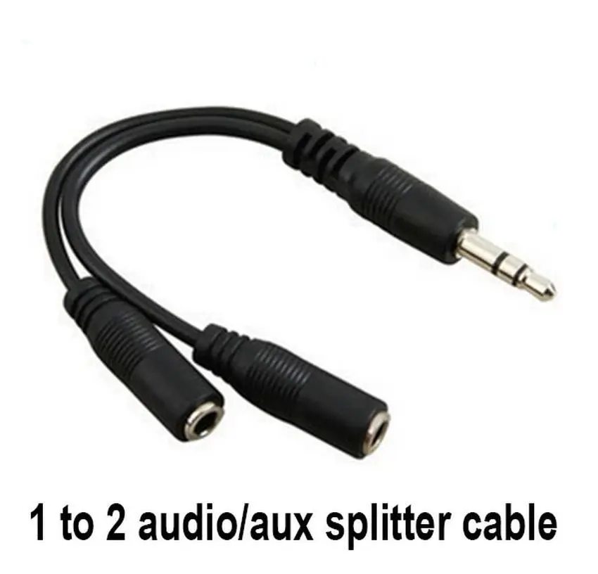 

1 to 2 Audio Conversion Cable 3.5mm 1 Male To 2 Female Headphone Jack Y Splitter Audio Adapter Cable Wholesale 100PCS/LOT