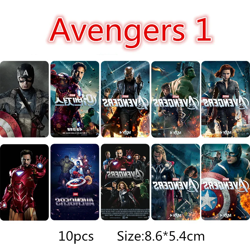 10 шт./компл. Marvel Avengers 4 коллекция карта кристальная стикер Железный человек Captain