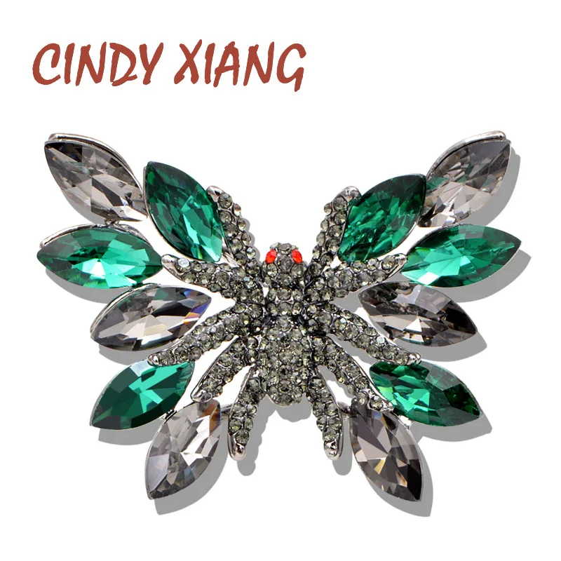 Женская брошь в виде бабочки CINDY XIANG яркое украшение зеленого цвета с кристаллами