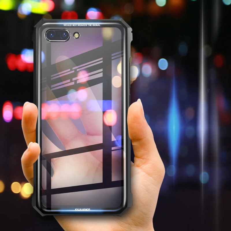 Чехол для honor 10 из авиационного алюминия с прозрачной задней крышкой закаленного