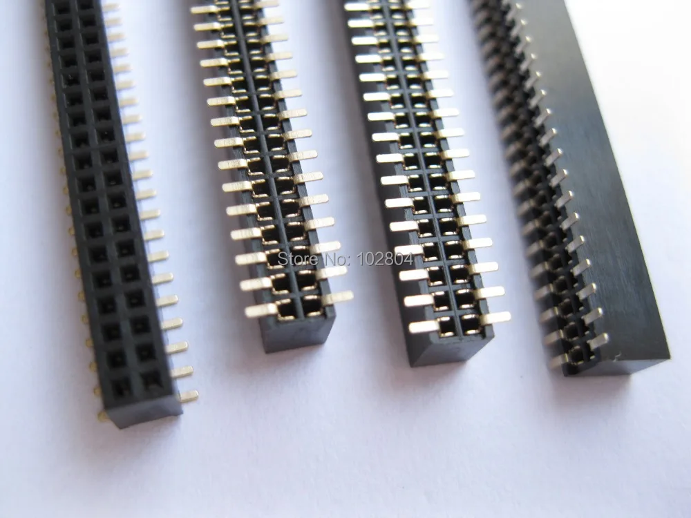 100 шт. позолоченные штырьковые разъемы SMD SMT 1 27 мм 2x40 80 контактов двухрядные полосы