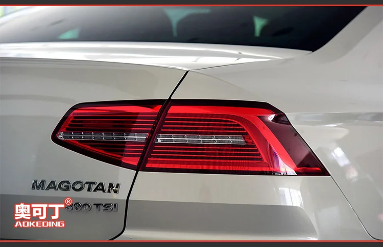 Стайлинга автомобилей светодиодные лампы для хвоста VW Passat B8 задние фонари- LED фонарь DRL динамический отложным воротником сигнальный светодиод Обратный заднего Туман