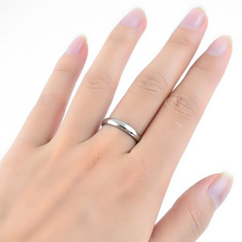 Womens Silver Rings Jewelry Titanium Steel Wedding Engagement Ring Ladies Girls Fashion Finger bijoux femme 1Pcs/Set | Украшения и