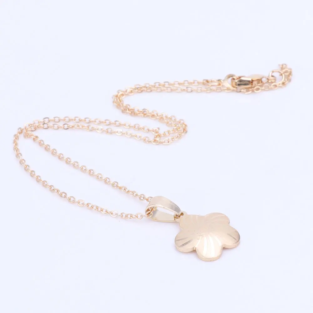 Детский комплект ювелирных изделий золотого цвета Подарочный с цветком детские