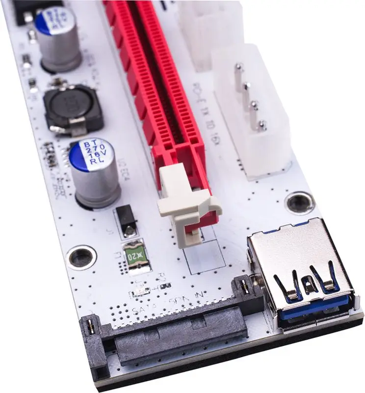 3 в 1 4 контактная Райзер карта molex pci e 6 контактный sata 60 см pcie 1x до 16x express для