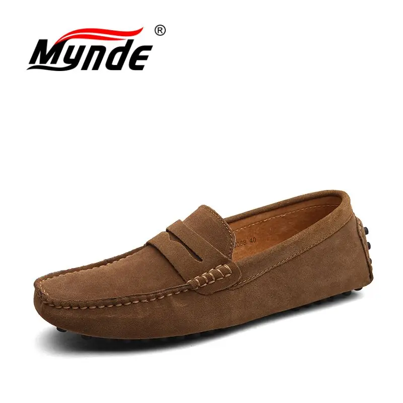 Mynde Brand Big Size Cow Suede Leather Men Flats 2018 New Casual Shoes High Quality Loafers Moccasin Driving | Обувь