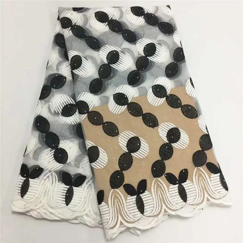 

Lace Fabric Beaded French Laces Fabrics High Quality Tulle French Nigerian Lace stones Dress