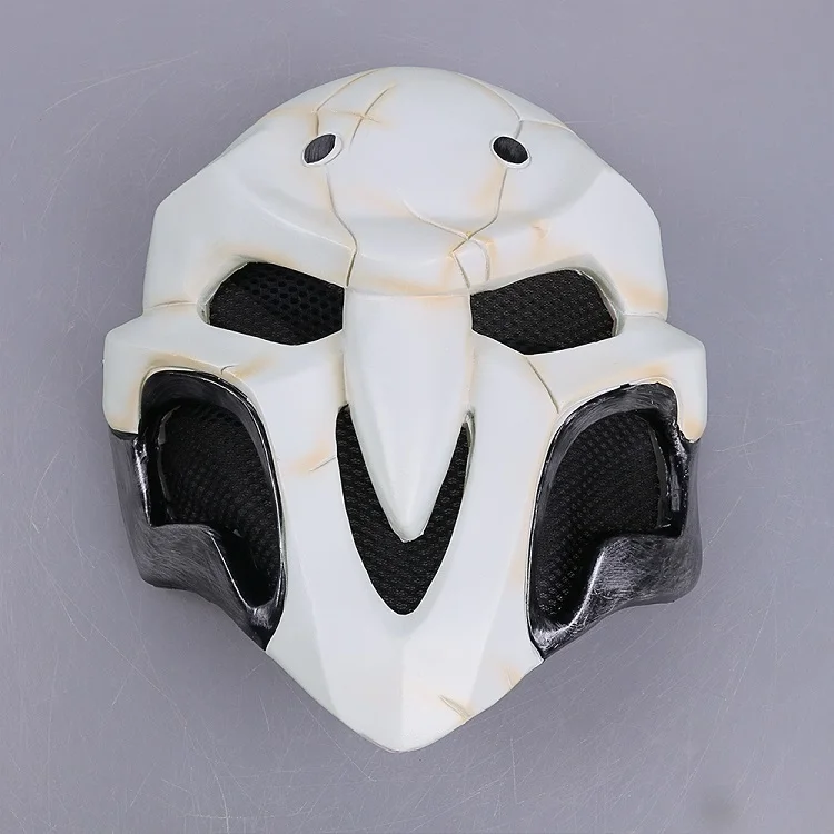 mask OW Reaper маска черепа Аксессуары косплей костюм шлем из ПВХ Хэллоуин Рождественская вечеринка хоккейная игра белое лицо теплый чехол - Цвет: mask