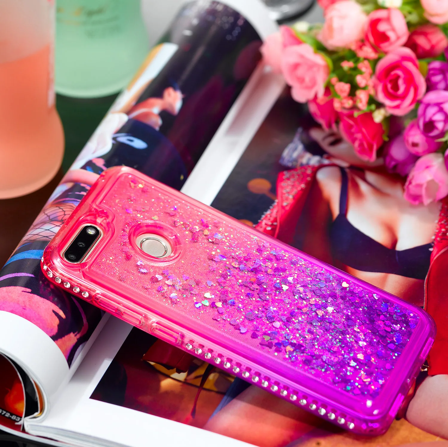 Huawei Y6 Prime Honor 7A Pro 7C 5," Жидкостная динамика Алмазный чехол huawei наслаждаться 8E AUM-L29 AUM-L41 ATU-L31 ATU-L42 задняя крышка