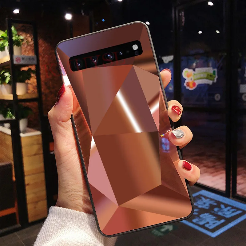 6 Для samsung Galaxy S10 чехол, роскошная Алмазная текстура, глянцевая зеркальная задняя крышка для samsung Galaxy S10 Plus S10E S10 Lite чехол Funda - Цвет: 6