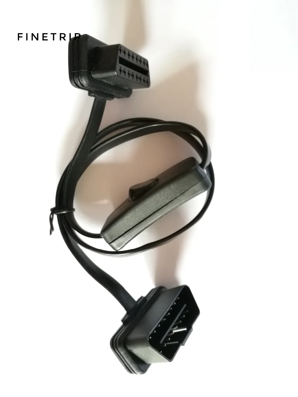 10 шт. 60 см правый угол OBD2 16pin разъем папа мама с выключателем питания OBD