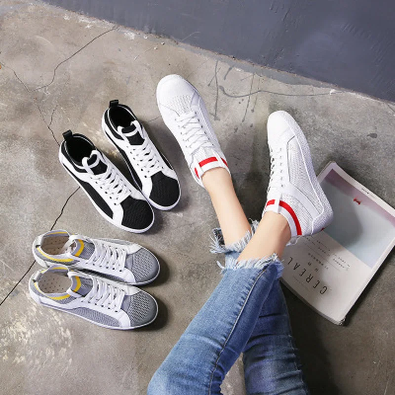 Для женщин 2018 новые туфли на плоской подошве Осенняя дышащая удобная обувь из