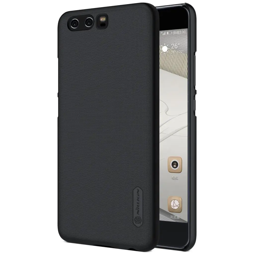 Huawei P10 Plus чехол Nillkin Матовый Жесткий для задней панели чехол для huawei P10 Plus 5," чехол для телефона - Цвет: Черный