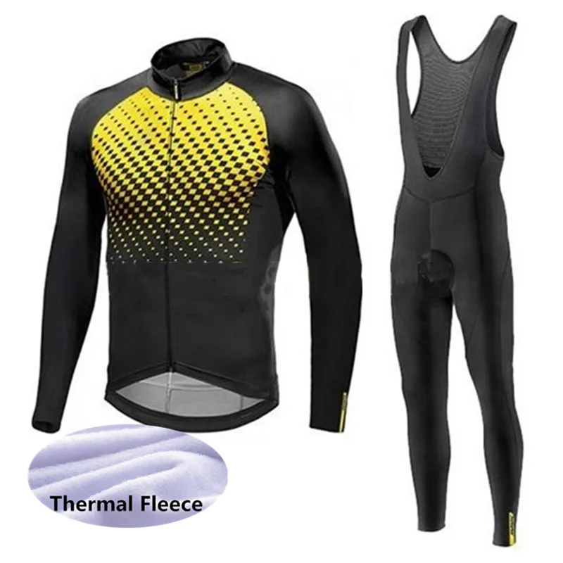 09 Ropa Ciclismo Mavic Pro Велоспорт Джерси комплект Зимний термальный флис с длинным рукавом гонки MTB комбинезон костюм Майо велосипед одежда G09 - Цвет: 09