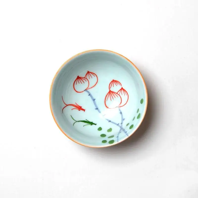 Керамика большой Размеры фарфорная чашка для чая Gaiwan и рисунком «кунг-фу чайный сервиз ручной росписью нарисованная маленькая чаша для церемонии Декорации для дома - Цвет: 4