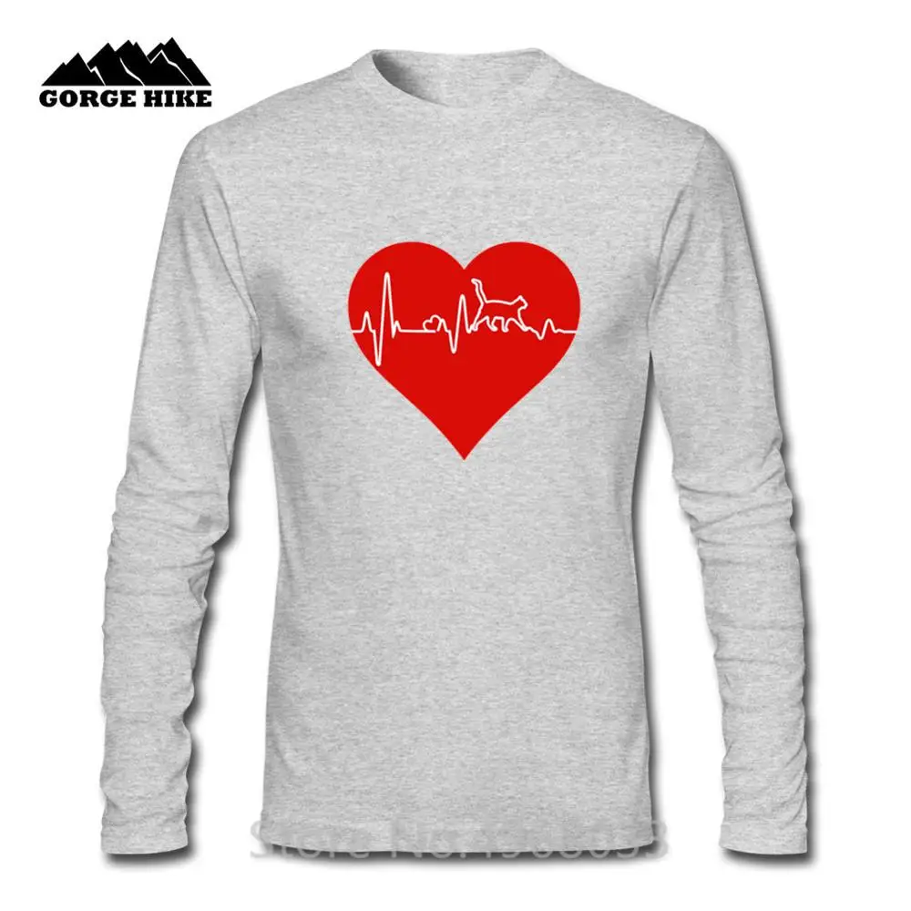 Мужская футболка с длинным рукавом Красная принтом в виде сердечка осень весна