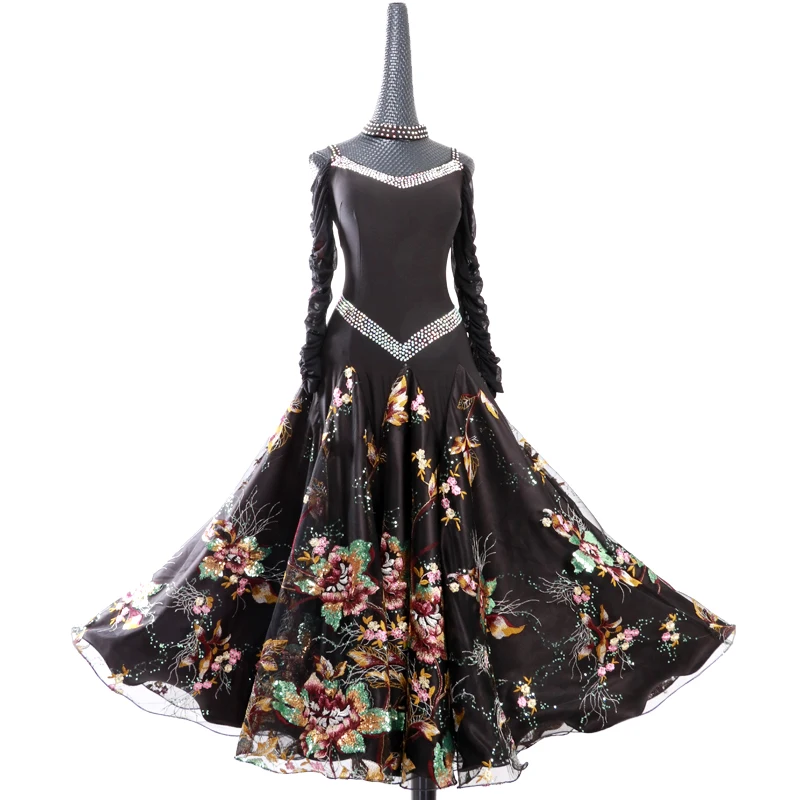 Ballroom Dance Dress For Women High Quality Competition Dresses Modern Waltz Tango Standard Costume blue black LXT545 | Тематическая
