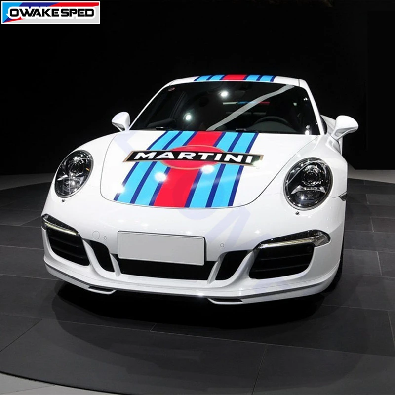 Для Porsche Panamera 911 Martini цветные гоночные полосы капот автомобиля хвост крыло крыша