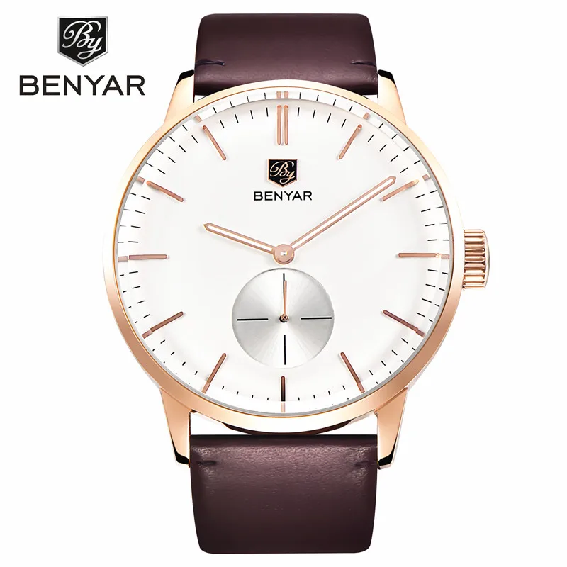 Benyar 2019 модные кварцевые часы мужские Лидирующий бренд Роскошные деловые