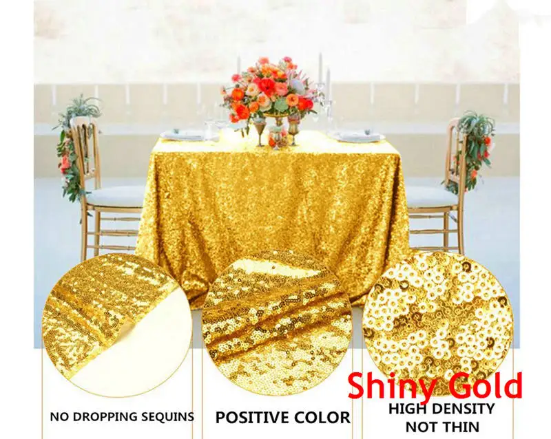 Shinny Gold 60X102in Королевская Синяя скатерть с блестками прямоугольная блестящая скатерть с блестками для свадебной вечеринки Рождественский Банкетный Декор-63 - Цвет: Shinny Gold
