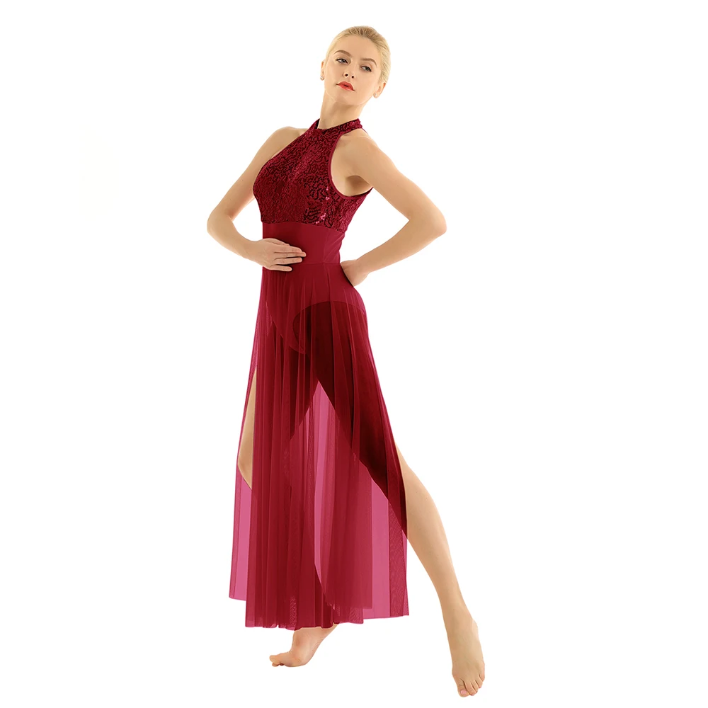 Балетное платье для взрослых ballerine femme расшитое блестками Сетчатое макси