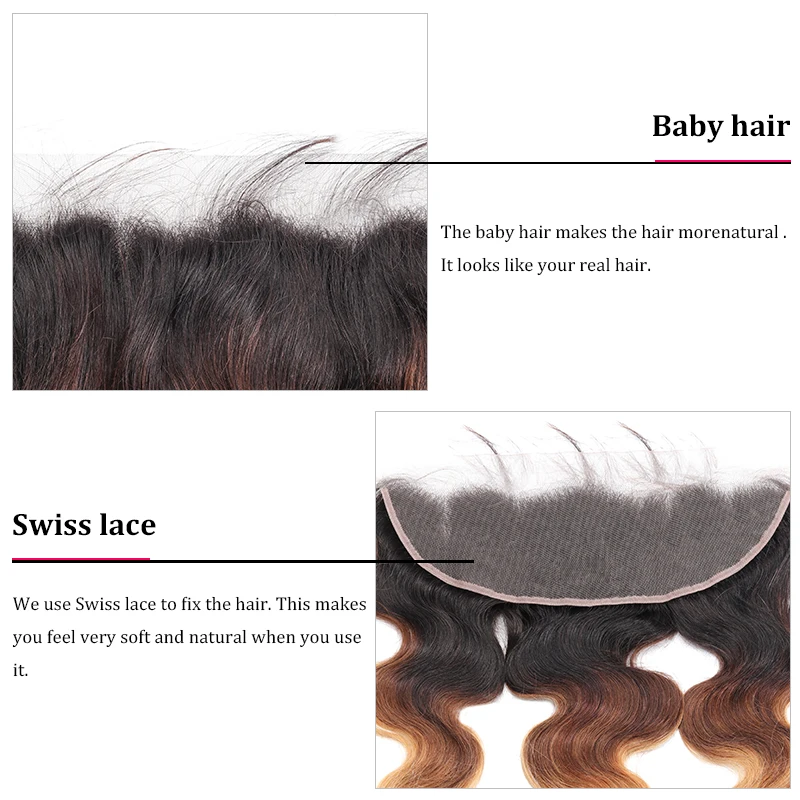 Предварительно Цветной кружева фронтальной 13*4 объемная волна 1B/4/27 Реми