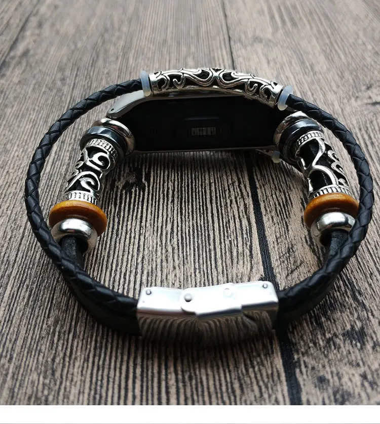 Новинка для Xiao mi band 4, ремешок на запястье, Ретро ремешок из натуральной кожи, Смарт-часы, браслет, браслет для mi Band 3, кожаный ремешок