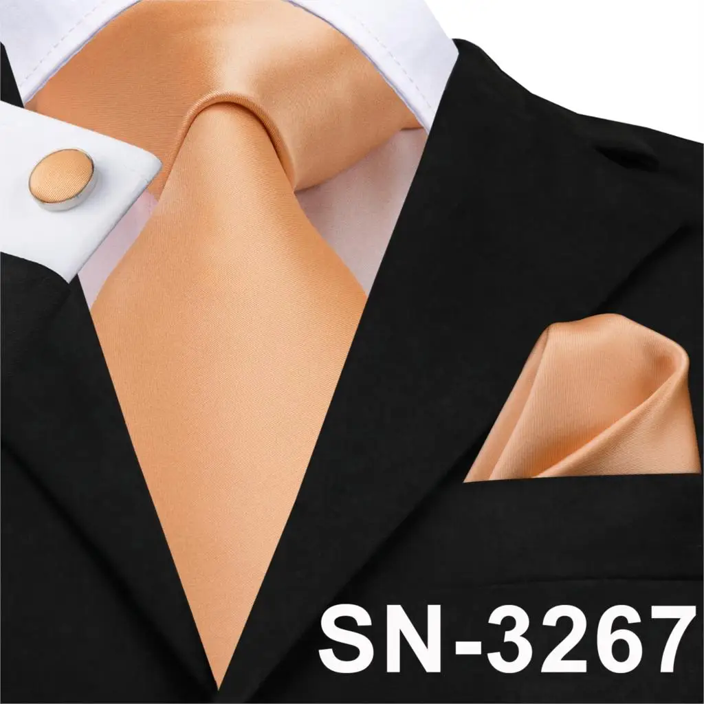 SN-3142 Hi-Tie мужской галстук шелковый галстук золотой желтый плотные галстуки для мужчин Модный свадебный деловой ГАЛСТУК, носовой платок, запонки набор для мужчин - Цвет: SN-3267