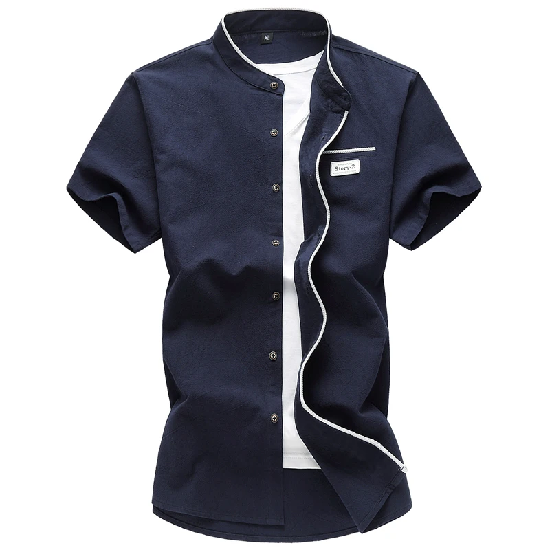 Модные рубашки для мужчин отдыха большие размеры летние с коротким рукавом