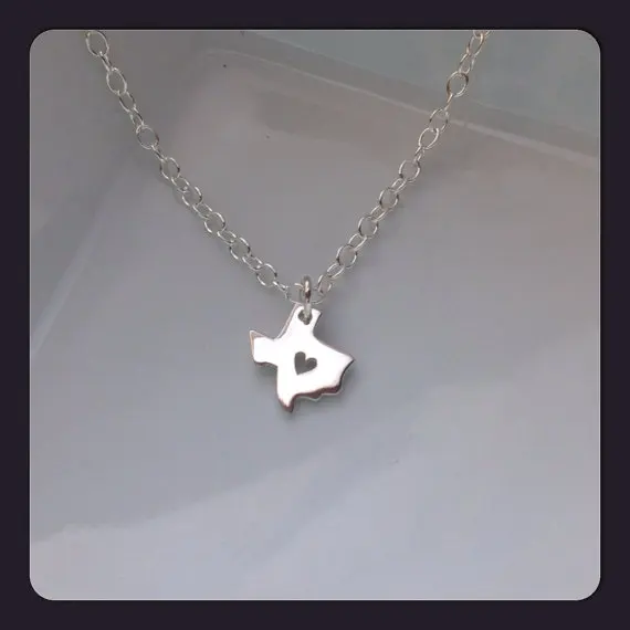10 шт-контур штата Техас Карта Ожерелье с сердцем США штат I Heart Love Texas ожерелье