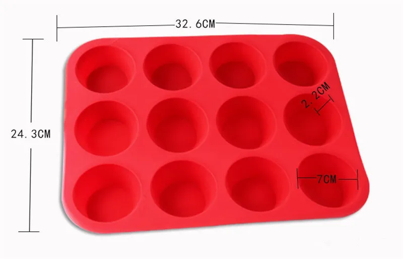 Силиконовая антипригарная форма для кексов и 12 чашек силиконовая тортов мини