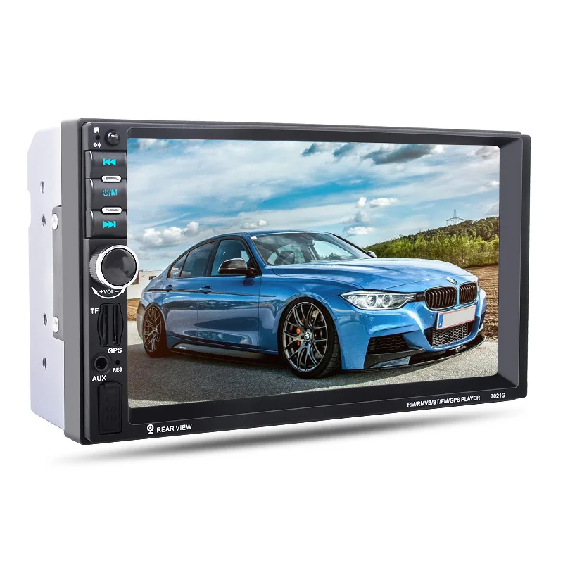7 дюймов 7021G 2 Din Bluetooth автомобильный MP4/MP5 плеер сенсорный экран с радио GPS SD USB
