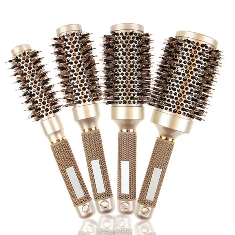 

4 Sizes Pro Hair Dressing Brushes Ceramic Iron Round Hair Comb Magic Hairdressing Curling Hairbrush Combs Hair Salon Tool