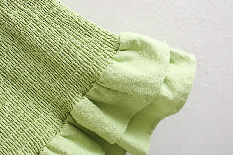 Женское праздничное платье с бантом Bazaleas зеленое хлопковое в австралийском