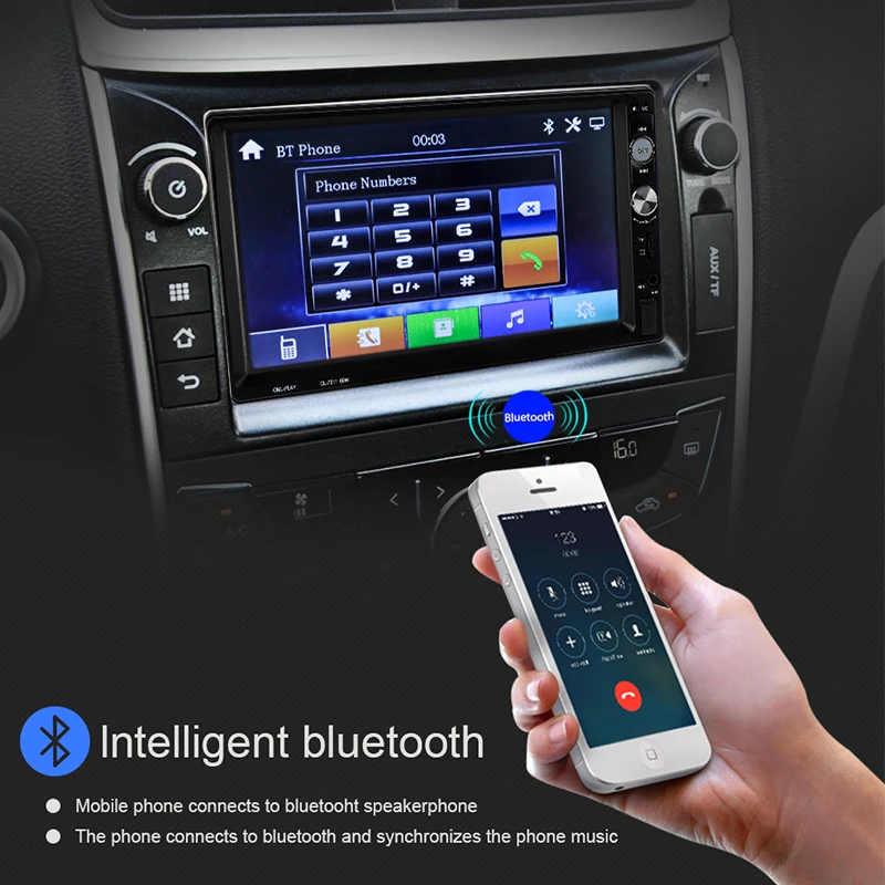 Автомагнитола 2 Din 7 дюймов HD Bluetooth mp5 плеер AUX USB TF|Автомобильные радиоприемники| |