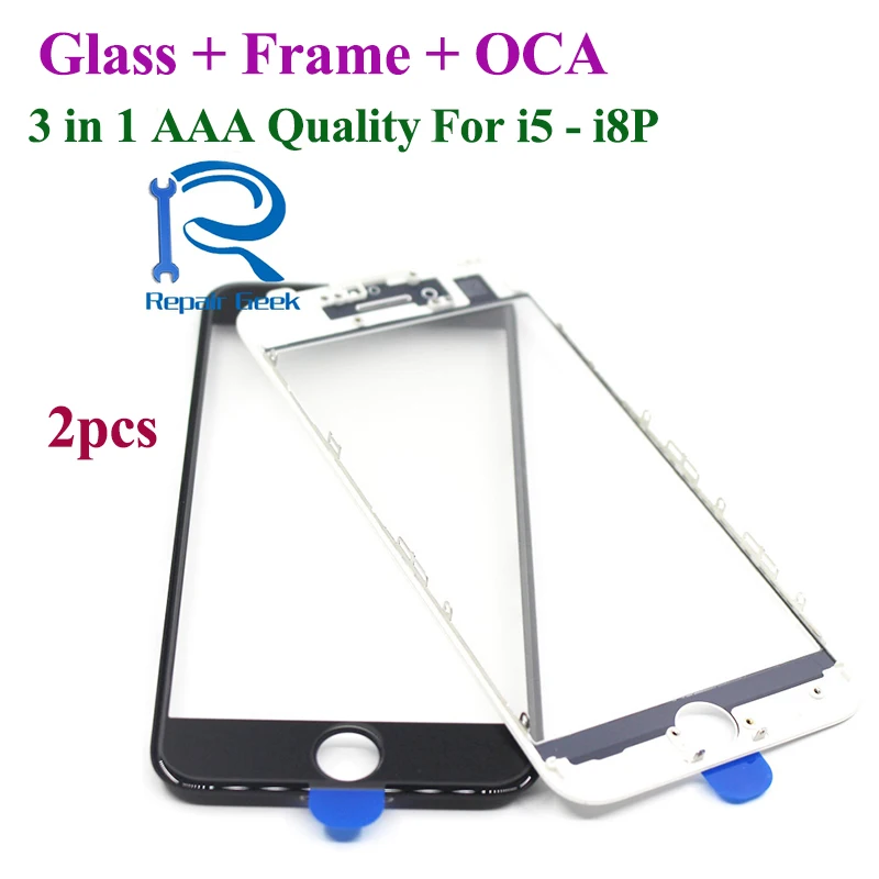 2 шт. холодный пресс 3 в 1 переднее стекло для экрана с рамкой OCA iPhone 5 5s 5c 6 6s 7 8 plus AAA