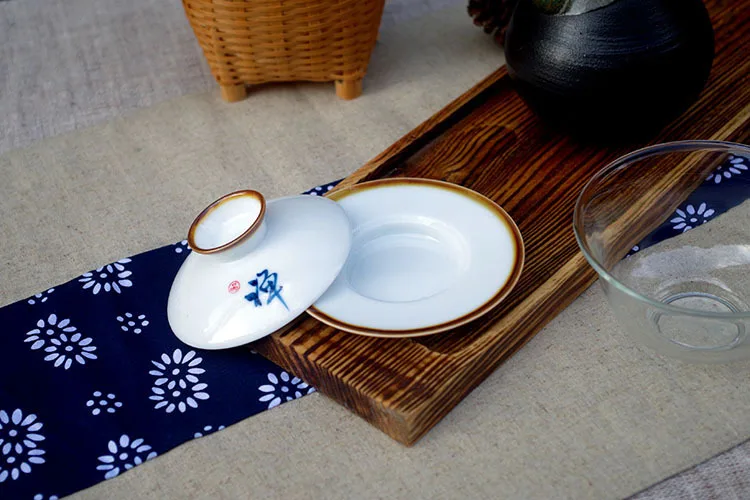 Новый ручной росписью Gaiwan кунг фу чайный сервиз стеклянный шар керамика чайные