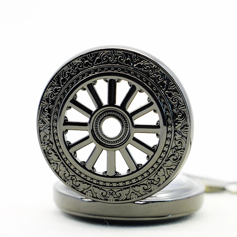 Hollow Round Blue Roman Display Dial Mechanical Pocket Watch Vintage Steampunk Manual Chain Necklace Pendant Accessory Clock