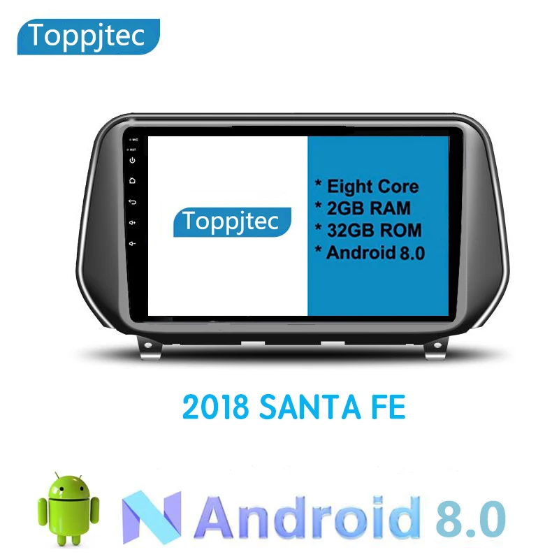 10 1 дюймов Восьмиядерный Android 8 4G ram для hyundai SANTA FE 2018 2019 автомобильный dvd плеер