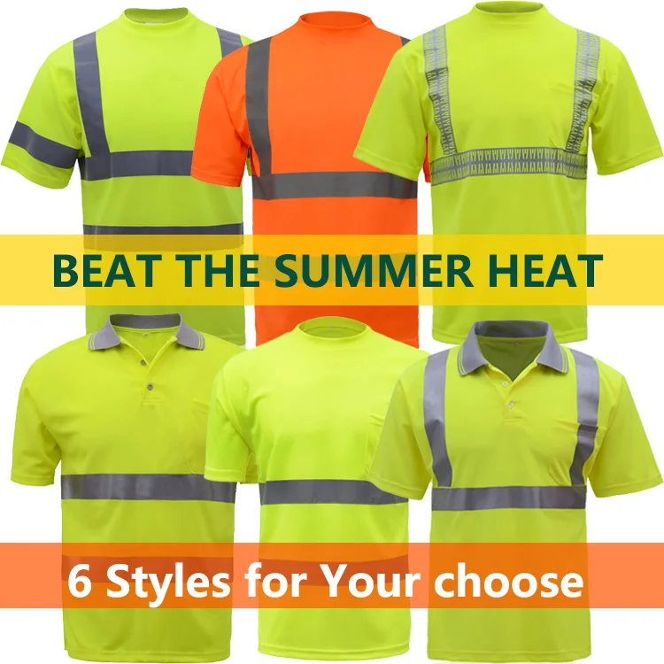 Футболка Hi Viz SAFETY оранжевая Светоотражающая футболка с коротким рукавом летняя