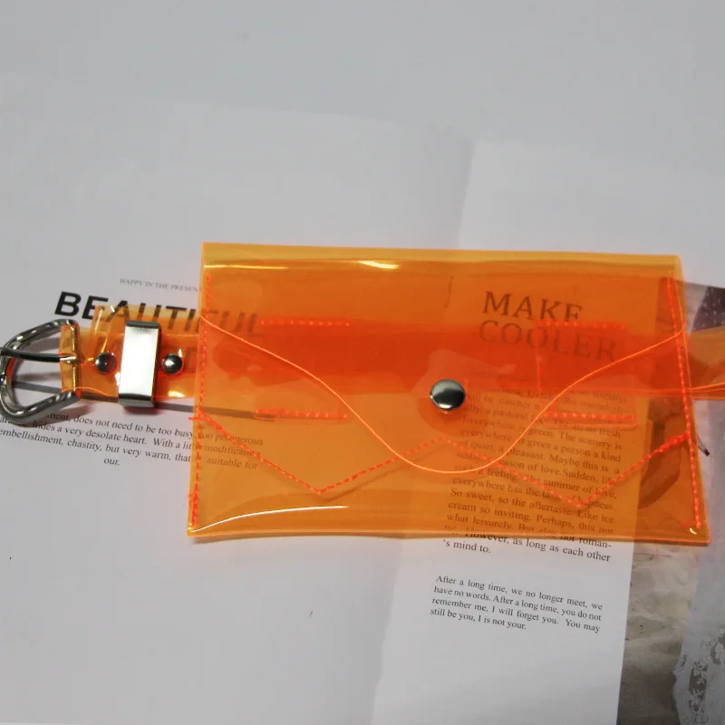 2020 модная прозрачная неоновая сумка Детская поясная Женская летняя ПВХ