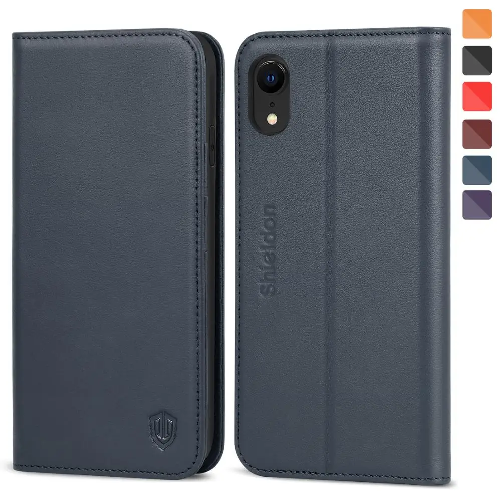 Чехол Кошелек SHIELDON для iPhone XR с натуральной кожей 【кредитная карта holder【rfid