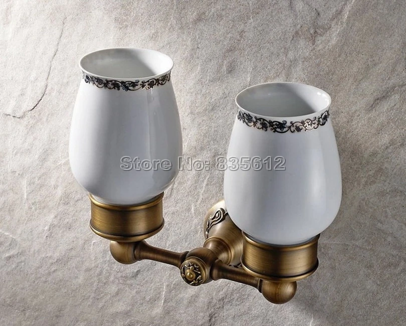Аксессуары для ванной комнаты настенный античный латунный держатель зубной